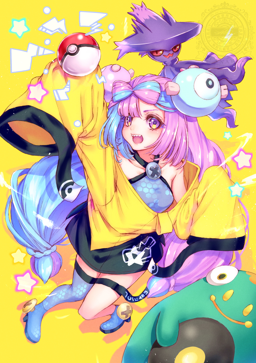 iono, mismagius, and bellibolt (pokemon and 1 more) drawn by kodue55