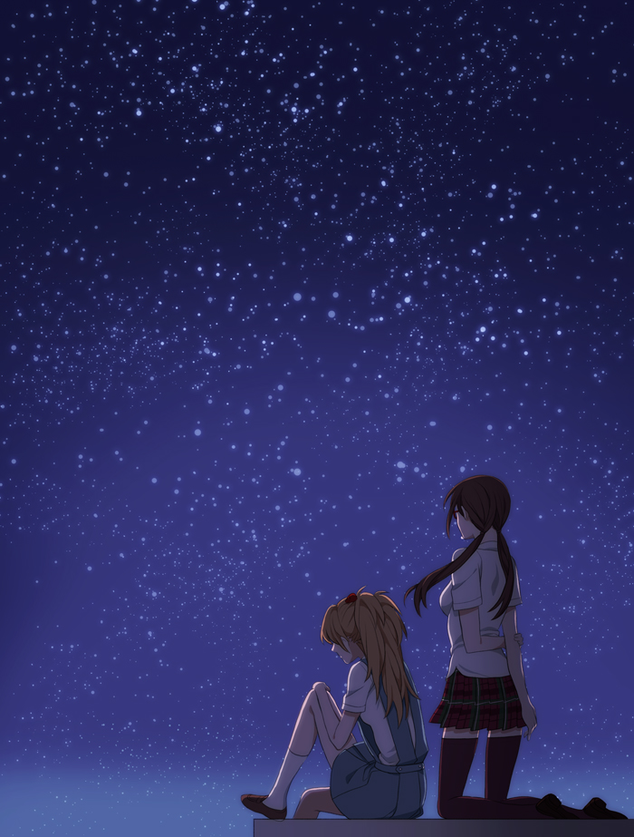 souryuu asuka langley and makinami mari illustrious (neon genesis evangelion and 2 more) drawn by takase_(harakiri)