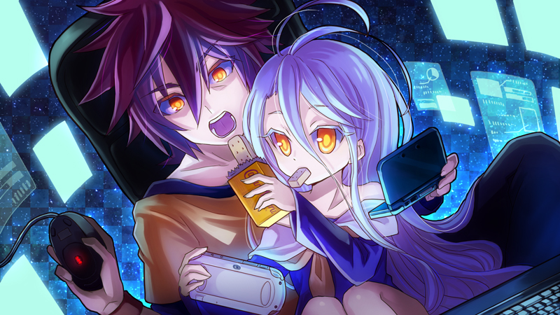 shiro and sora (no game no life) drawn by mikan_(aquacomet)