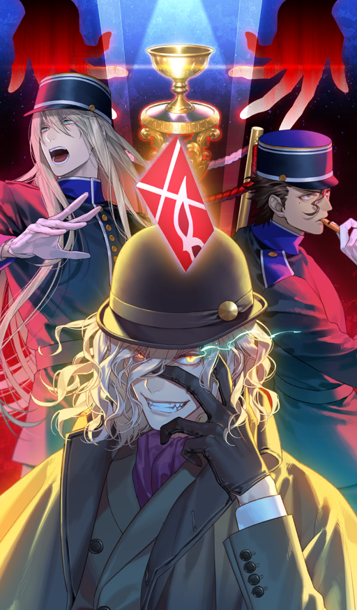diarmuid ua duibhne, edmond dantes, and fionn mac cumhaill (fate and 1 more) drawn by kazuki_yone