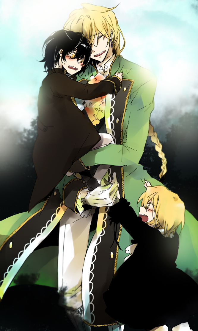 gilbert nightray, vincent nightray, and jack vessalius (pandora hearts) drawn by ruru_(yuzu812)