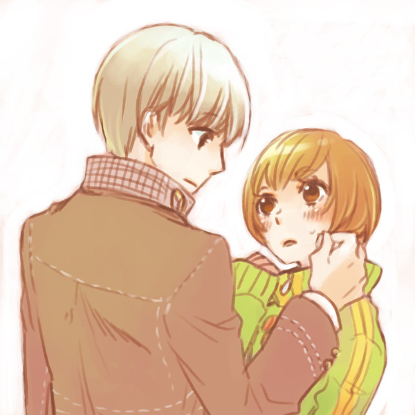 narukami yu and satonaka chie (persona and 1 more) drawn by mitsu_nanae