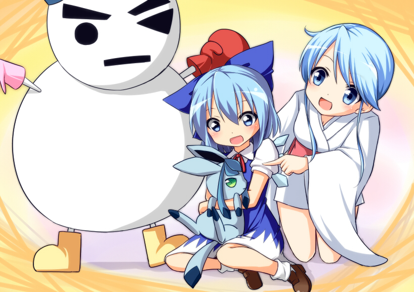 cirno, glaceon, yukime, and su noman pa (touhou and 3 more) drawn by nitizyo