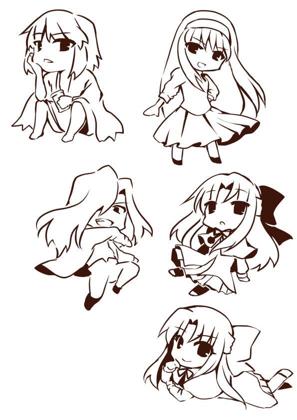 tohno akiha, len, white len, michael roa valdamjong, and tohno shiki (tsukihime) drawn by yasuo_(torinikukani)