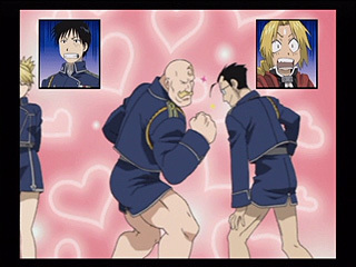 edward elric, riza hawkeye, roy mustang, alex louis armstrong, and maes hughes (fullmetal alchemist)