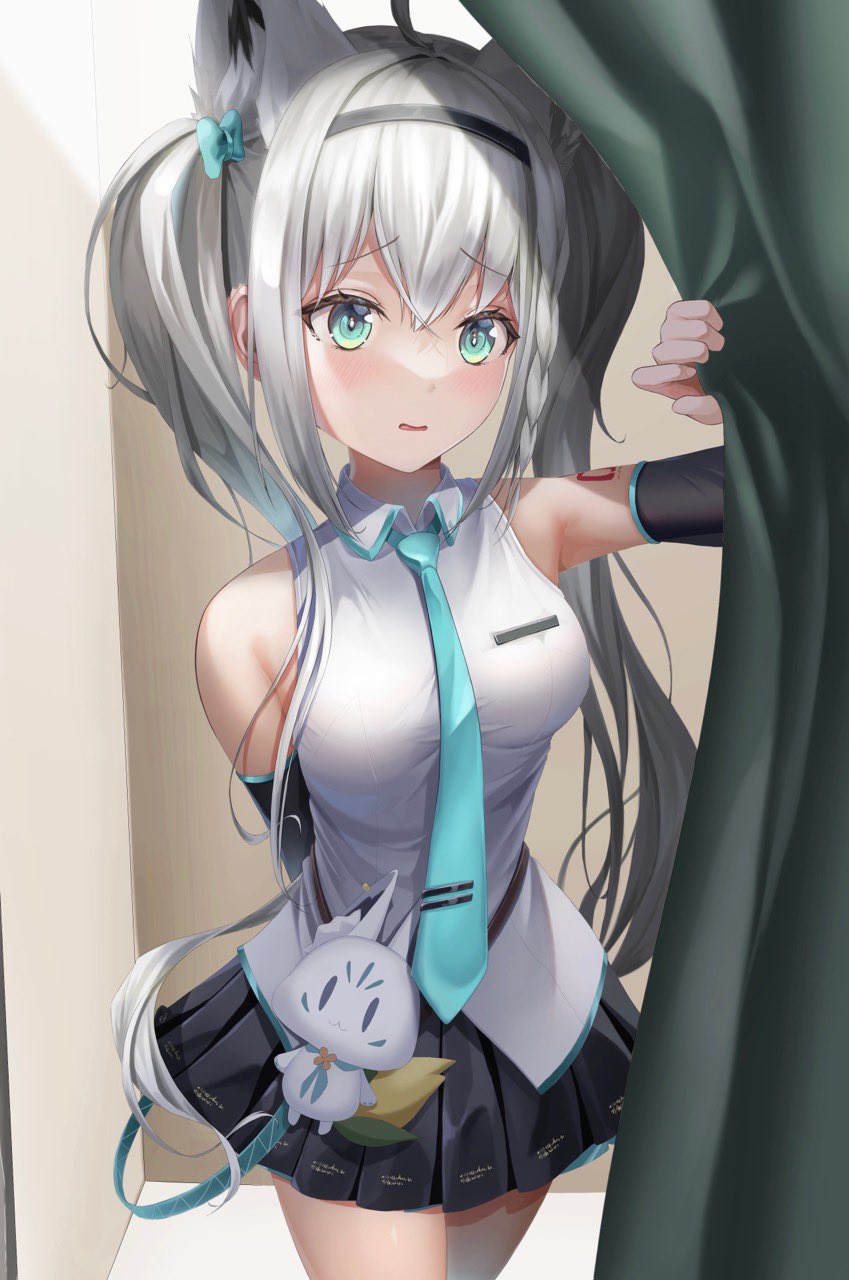 hatsune miku, shirakami fubuki, and sukonbu (hololive and 1 more) drawn by yononaka_iroha