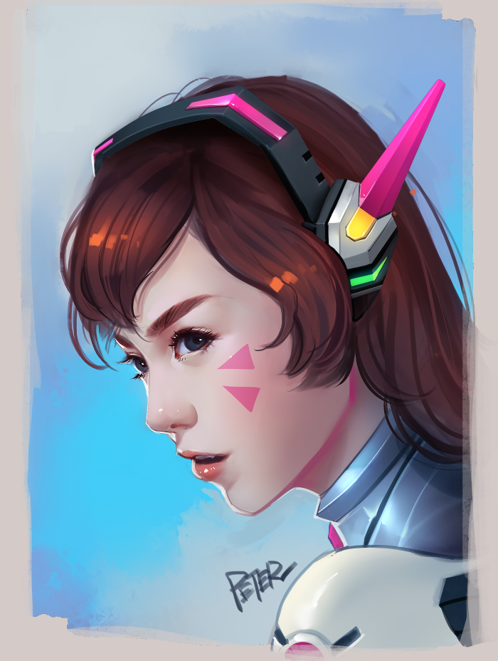 d.va (overwatch and 1 more) drawn by peter_xiao