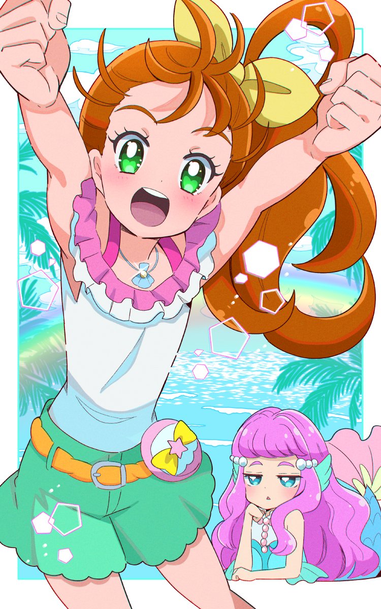 laura la mer and natsuumi manatsu (precure and 1 more) drawn by juugoya_neko