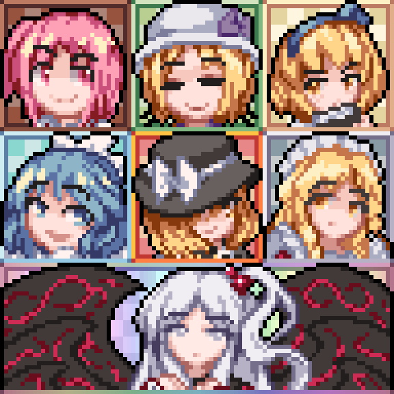 alice margatroid, shinki, yumeko, mai, yuki, and 2 more (touhou and 1 more) drawn by nukekip