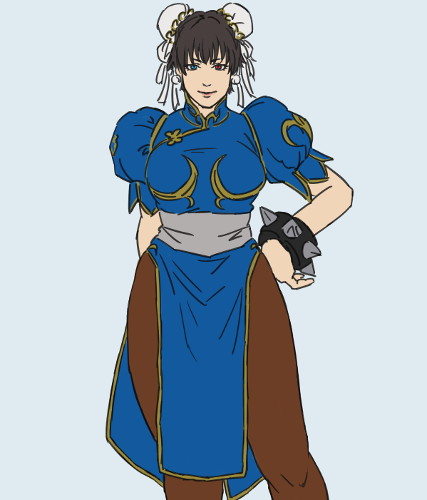 chun-li and lady (street fighter and 1 more) drawn by jun_sakuma