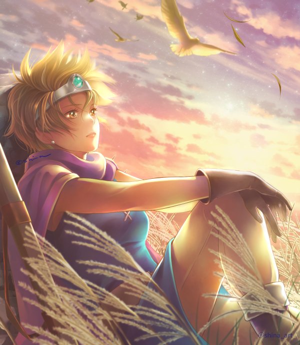 roto and heroine (dragon quest and 1 more) drawn by shina_art