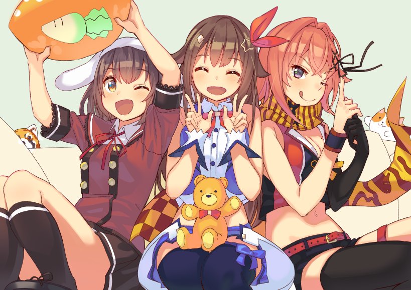 tokino sora, ankimo, hibiki ao, and sarugakuchou futaba (hololive and 3 more) drawn by tonarikeru