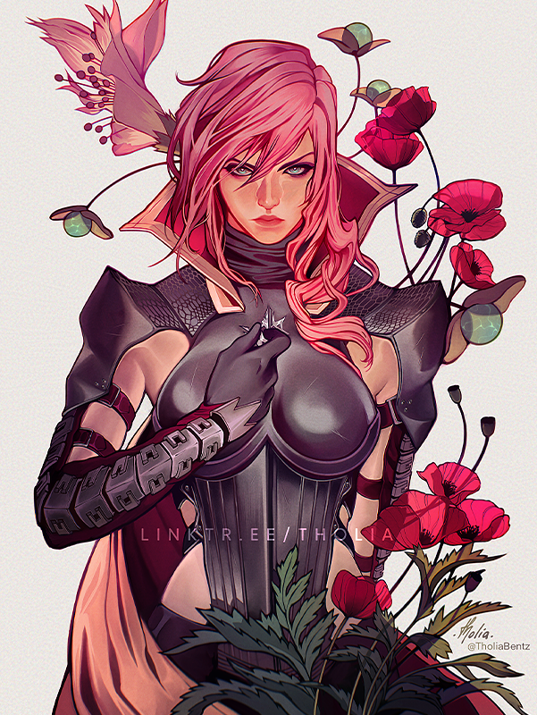 lightning farron (final fantasy and 1 more) drawn by tholia_bentz