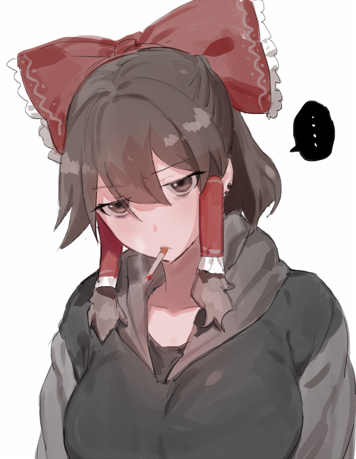 hakurei reimu and maru (touhou and 1 more) drawn by kebabu_01