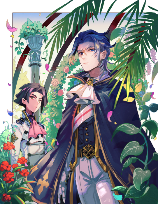 kazuma asogi and barok van zieks (ace attorney and 2 more) drawn by mebu