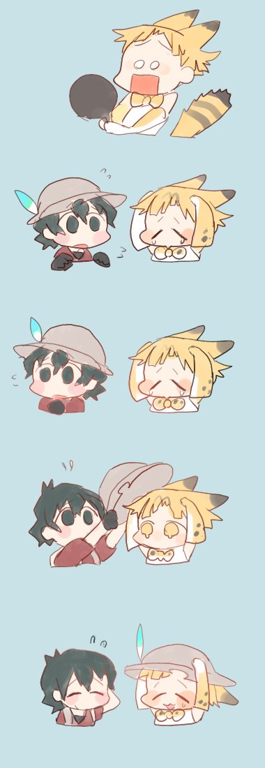serval and kaban (kemono friends) drawn by wagiyabosa_jirou