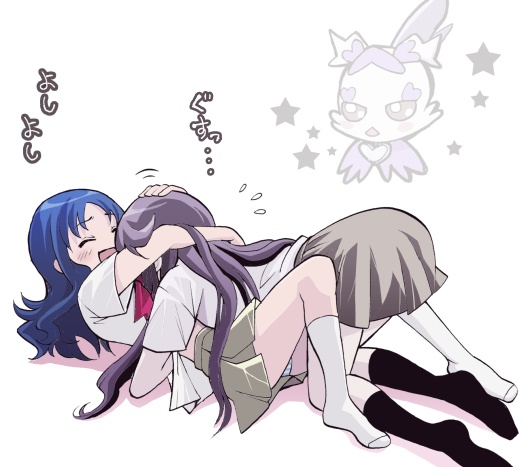 kurumi erika, tsukikage yuri, and cologne (precure and 1 more) drawn by maitake_(kinokonabe_hinanjo)