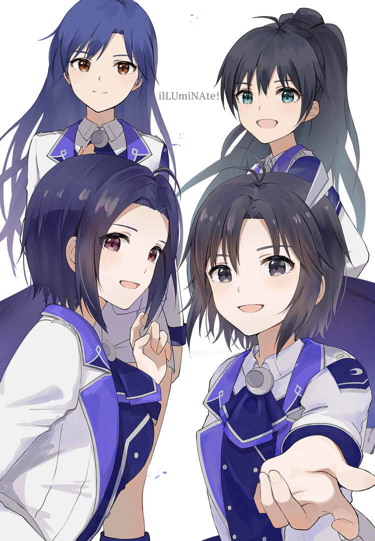 kisaragi chihaya, kikuchi makoto, ganaha hibiki, and miura azusa (idolmaster and 3 more) drawn by mogskg