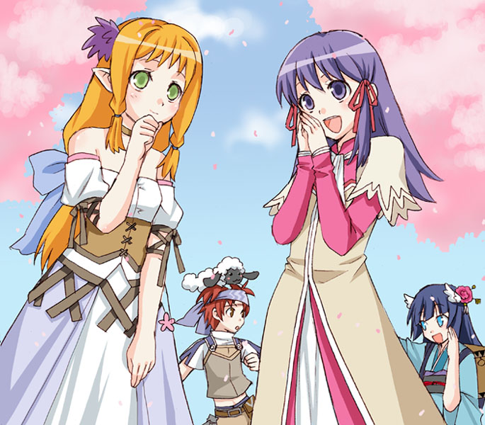 mokomoko, yue, cecilia, mana, and kyle (rune factory and 1 more) drawn by mattaku_mousuke