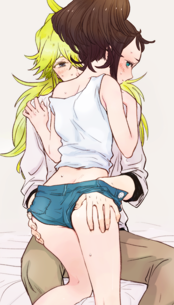hilda and n (pokemon and 1 more) drawn by shigeru