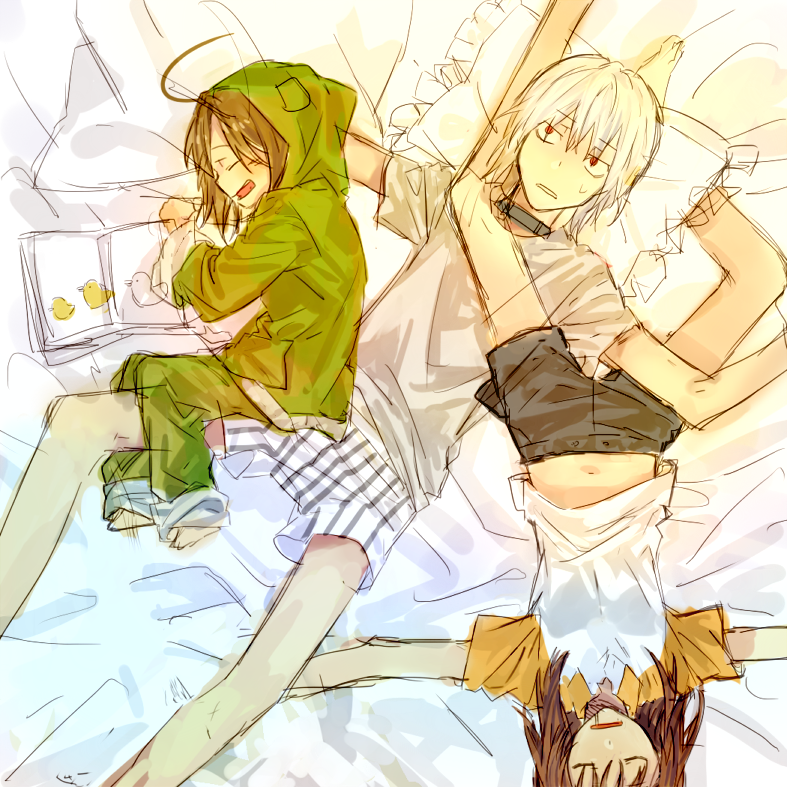accelerator, last order, gekota, and misaka worst (toaru majutsu no index) drawn by skumfk