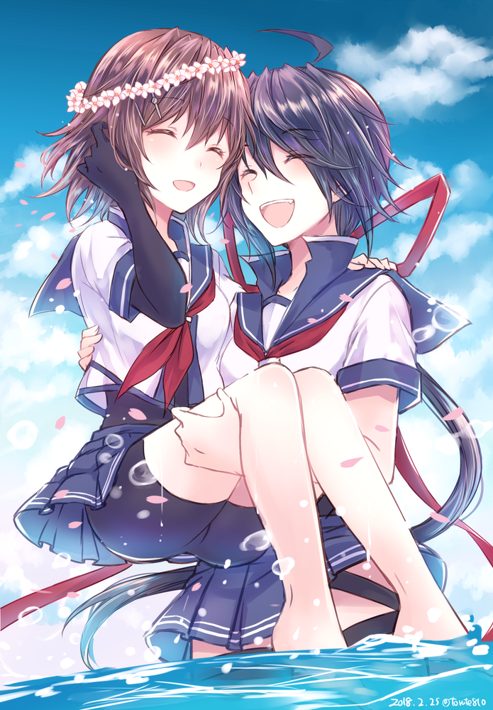 furutaka, kako, furutaka kai ni, and kako kai ni (kantai collection) drawn by kabocha_torute
