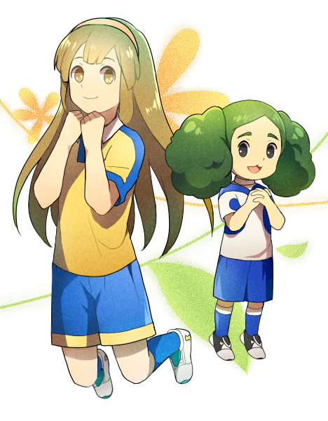 nanobana kinako, yuuki aoi, and morimura konoha (inazuma eleven and 3 more) drawn by mio_(jian_wei)