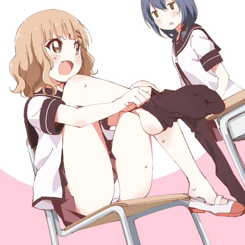 oomuro sakurako and furutani himawari (yuruyuri) drawn by kamiki_uutarou