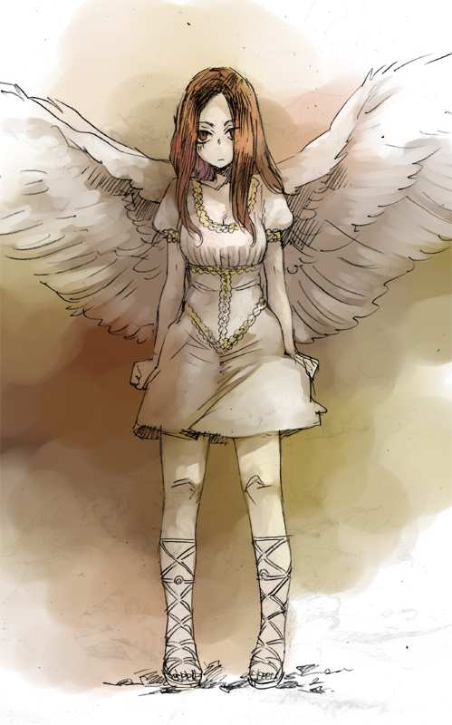 angel of flight alabaster (magic: the gathering) drawn by ikuhana_niiro