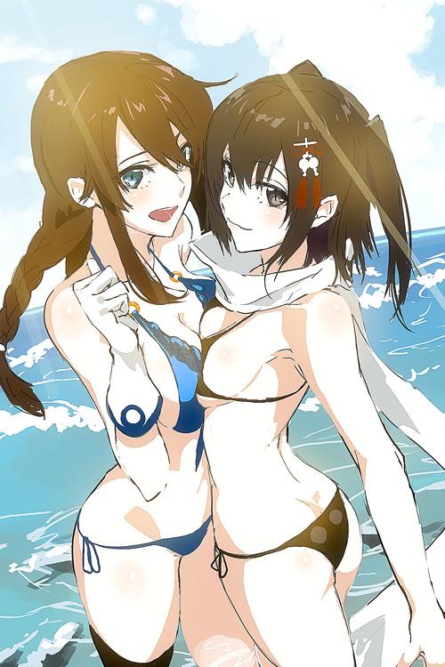 sendai and noshiro (kantai collection) drawn by ruuto_(sorufu)