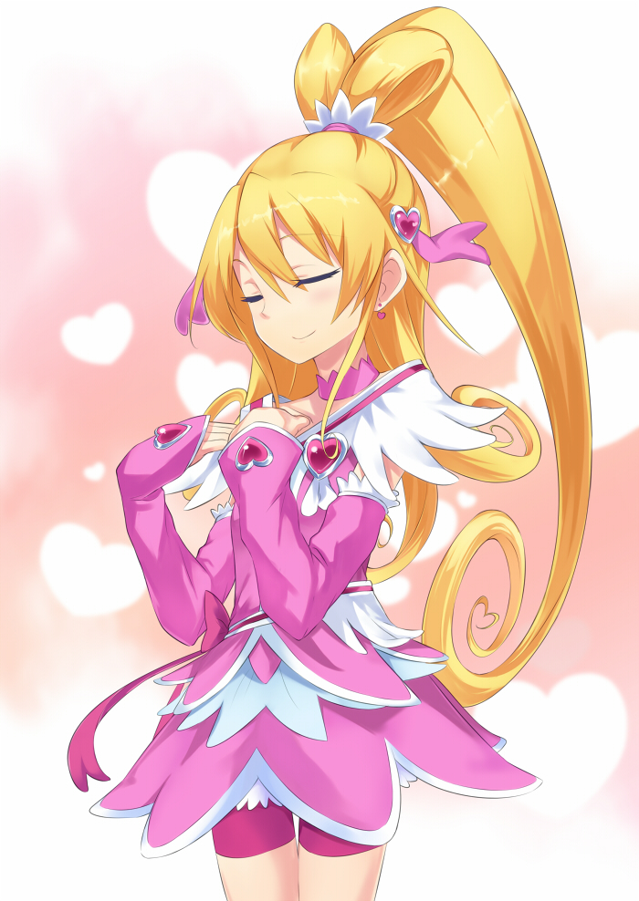 aida mana and cure heart (precure and 1 more) drawn by chiroru_(7450n)