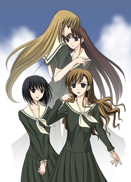 toudou shimako, nijou noriko, satou sei, and kubo shiori (maria-sama ga miteru)