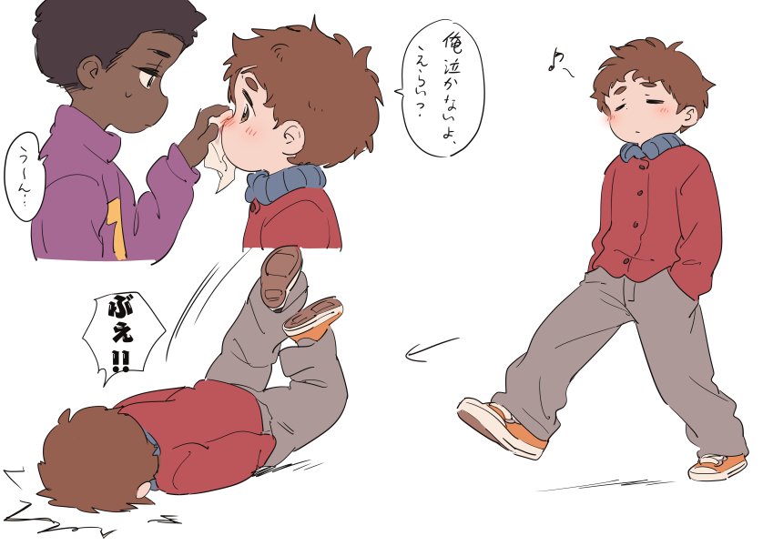 clyde donovan and token black (south park) drawn by be_(ronironibebe)