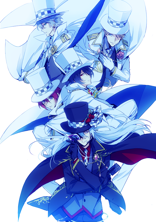 sakuma ritsu, hibiki wataru, sena izumi, suou tsukasa, and narukami arashi (ensemble stars!) drawn by xia_(ryugo)