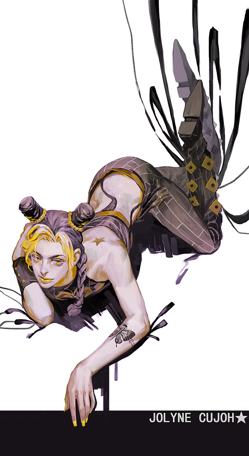kujo jolyne (jojo no kimyou na bouken and 1 more) drawn by white-corner