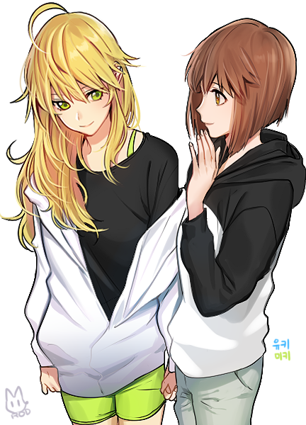 hoshii miki and hagiwara yukiho (idolmaster) drawn by rod_(rod4817)