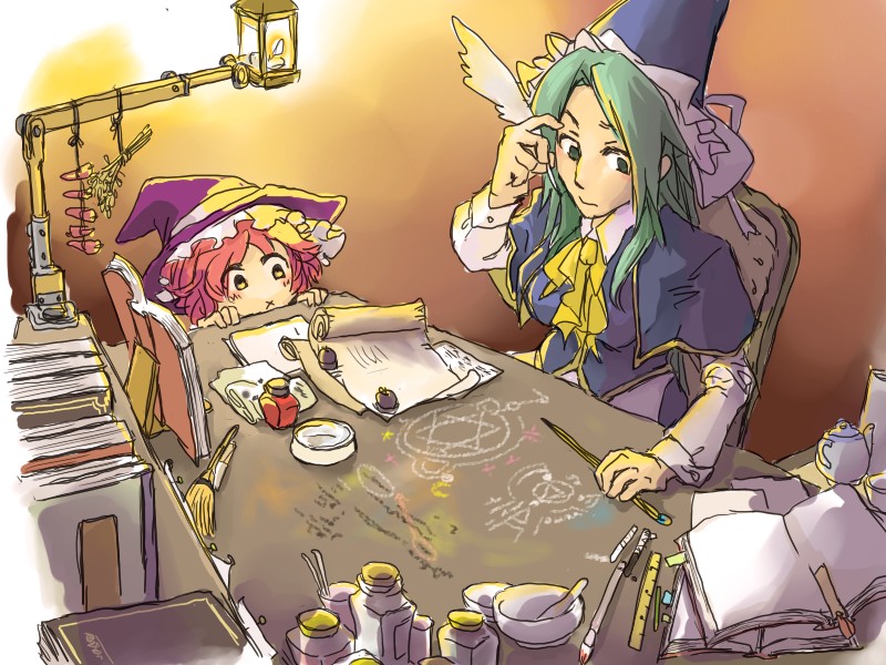 kirisame marisa and mima (touhou and 1 more) drawn by kazuharu