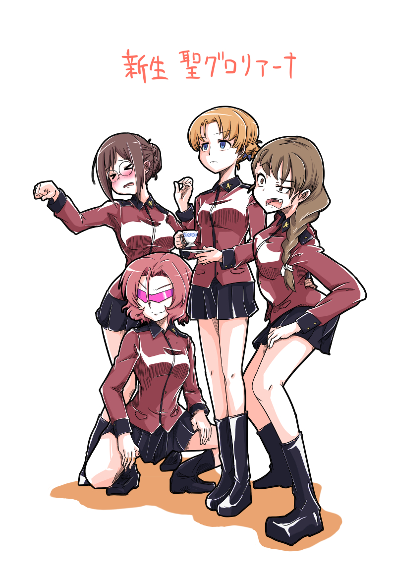 orange pekoe, rosehip, rukuriri, and nilgiri (girls und panzer and 1 more) drawn by bob_(you-u-kai)