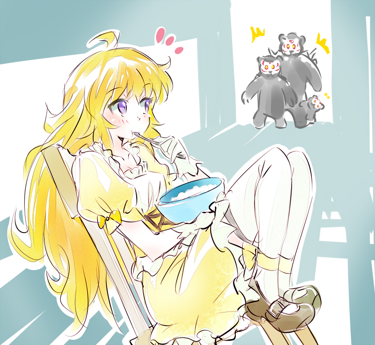 yang xiao long, grimm, goldilocks, and ursa (rwby and 1 more) drawn by iesupa
