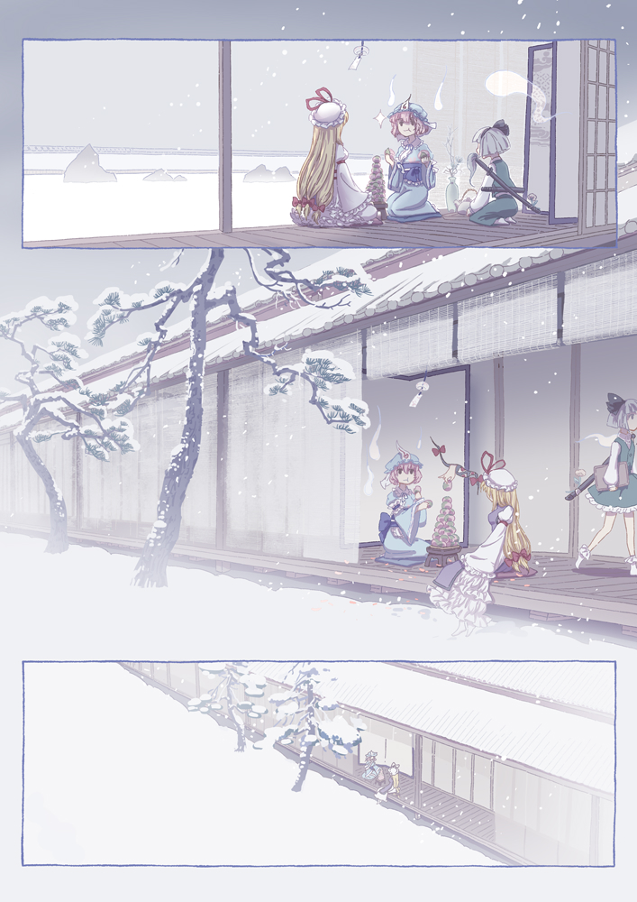 konpaku youmu, yakumo yukari, and saigyouji yuyuko (touhou) drawn by dahuang