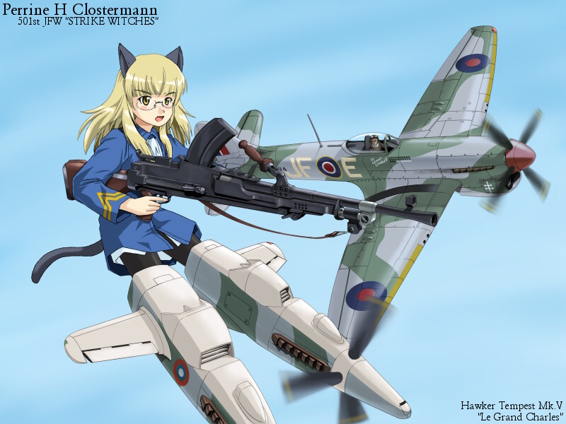 perrine h. clostermann (world witches series and 1 more) drawn by flak_(aaa's_room)