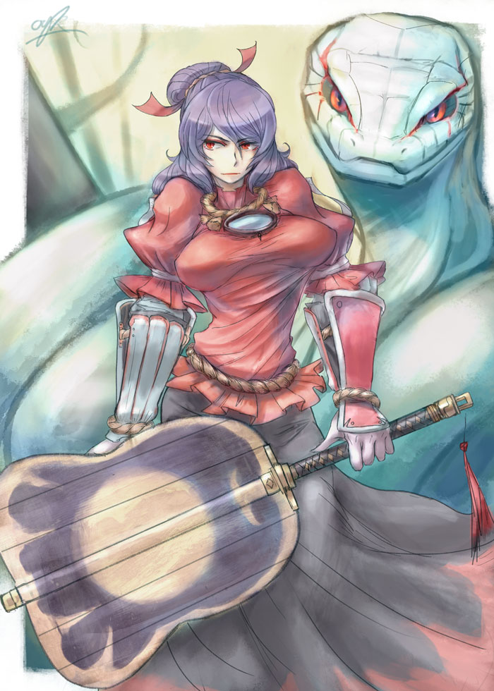 yasaka kanako and mishaguji (touhou) drawn by oo_gata_ken