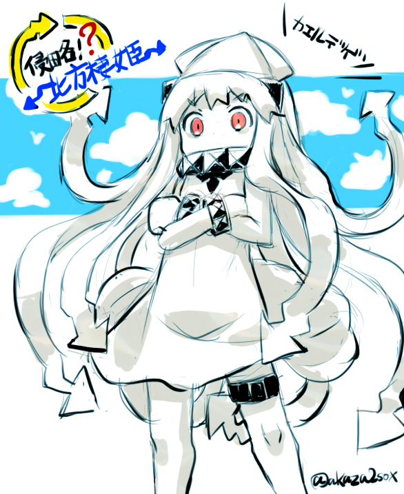northern ocean princess, ikamusume, and kanemoto hisako (kantai collection and 1 more) drawn by akaza