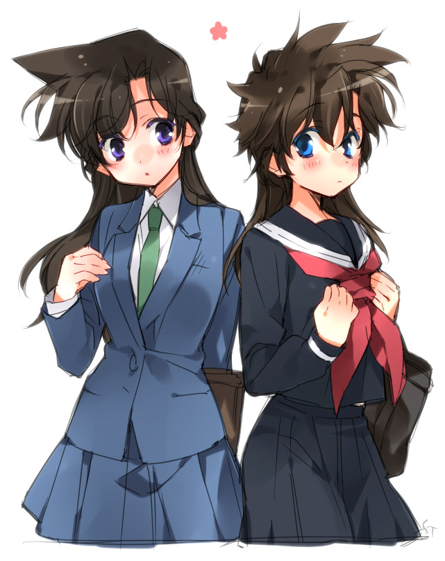 mouri ran and nakamori aoko (meitantei conan and 1 more) drawn by toujou_sakana