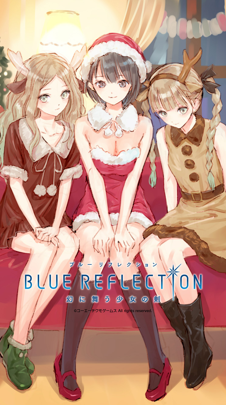 shirai hinako, shijou yuzuki, and shijou raimu (blue reflection and 1 more) drawn by kishida_mel