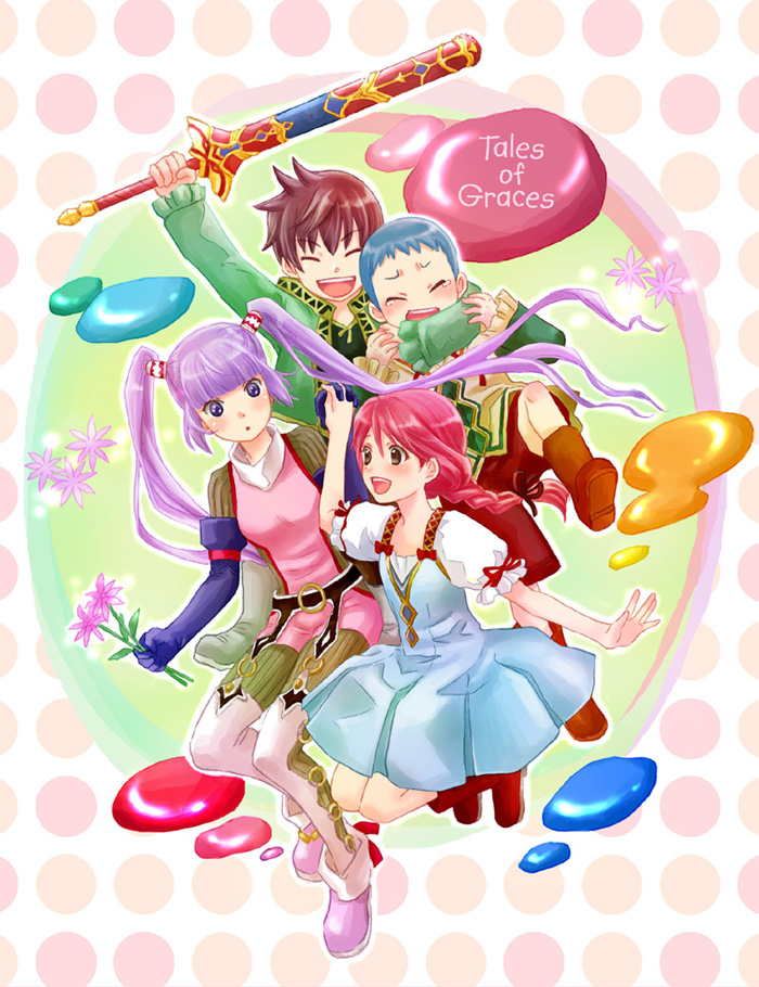 sophie, asbel lhant, cheria barnes, and hubert ozwell (tales of and 1 more) drawn by a-i-red