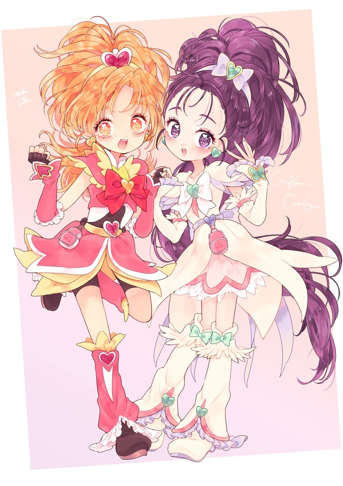 hyuuga saki, mishou mai, cure bloom, and cure egret (precure and 1 more) drawn by uzuki_aki