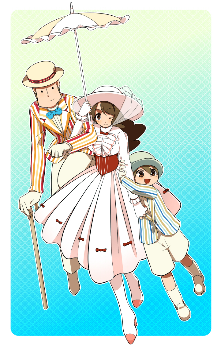 hershel layton, luke triton, and remi altava (professor layton and 1 more) drawn by fujikami_(lilac)