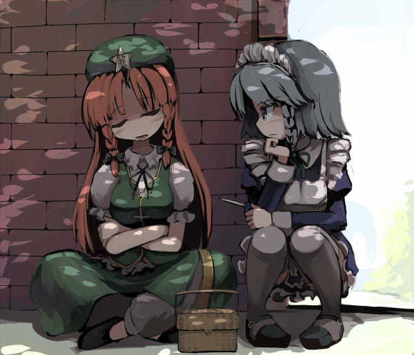 izayoi sakuya and hong meiling (touhou) drawn by gatau