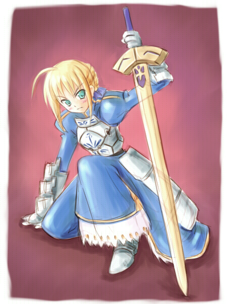 artoria pendragon and saber (fate and 1 more) drawn by satogo